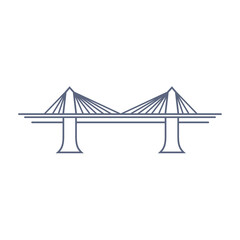 Bridge line vector icon - suspension bridge simple pictogram in linear style on white background. Vector illustration.