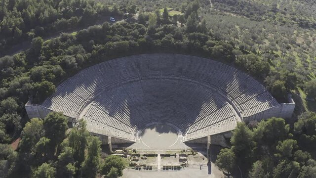 Aerial, Ancient Theater von Epidauros, Peloponnese, Greece