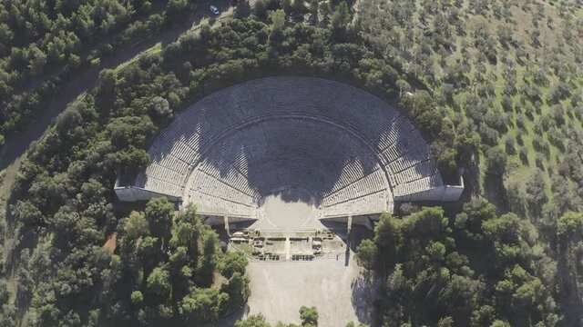 Aerial, Ancient Theater von Epidauros, Peloponnese, Greece