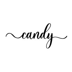 Candy - lettering logo template design. Vector illustration.