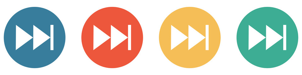 Bunter Banner mit 4 Buttons: Vorw&auml;rts Vorspulen