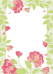 Spring flowers in flat style - Frame, poster, banner, template. Hello spring and summer. Spring mood. Vector illustration 