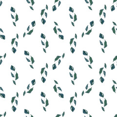 Fototapeta na wymiar Leaves seamless pattern. Backgrounds and wallpapers for invitations, cards, fabrics, packaging, textiles, posters. Watercolor floral illustration. 