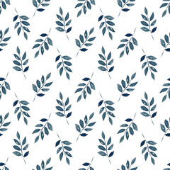 Leaves seamless pattern. Backgrounds and wallpapers for invitations, cards, fabrics, packaging, textiles, posters. Watercolor floral illustration.
