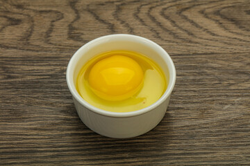 Raw Chicken egg in the bowl