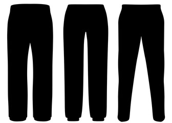 Mens sports pants in a set. Vector image.