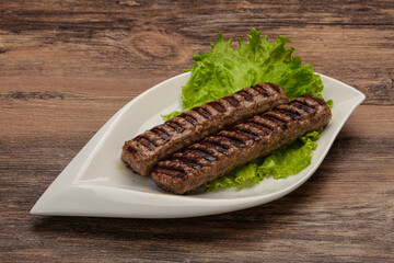 Two Grilled kebeb beef sausages