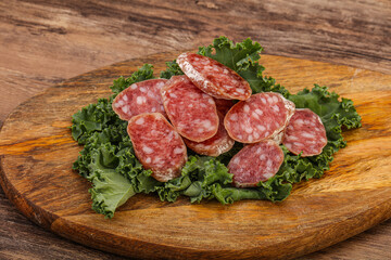 Iberian pork Fuet sausage slices