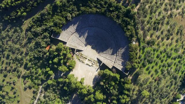 Aerial, Ancient Theater von Epidauros, Peloponnese, Greece