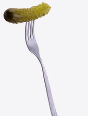 cucumber on fork