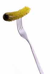 asparagus on fork isolated
