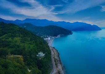 Panorama city of Batumi view from drone
