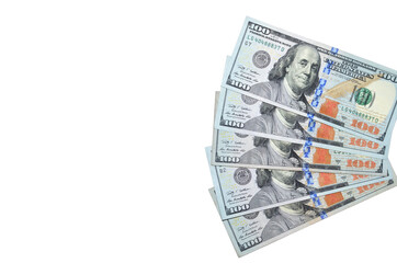 Fan of dollars currency isolated. Finance and business concept. free copy space for text . Most popular money in the world