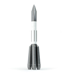 Rocket isolated on whte background. 3D rendering
