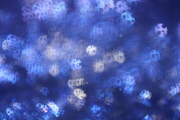 Fototapeta na wymiar Wallpapers. Frozen movement of water. Drops of water falling and splashing. Sparkles, reflections of light. Vibrant blue color. 