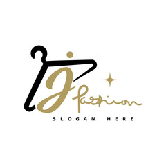 illustration of minimalist botique logo design . the elegant hanger icon