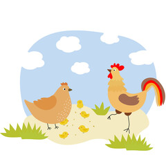 Obraz na płótnie Canvas chicken family