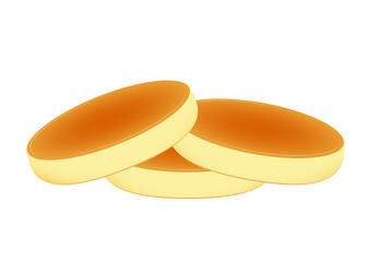Souffle pancakes vector. Souffle pancakes is Dessert. Souffle pancakes on white background.