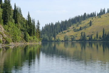 Kelsey lake summer day mountains view