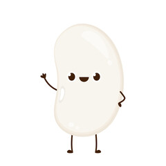 White kidney beans character design. White kidney beans vector.