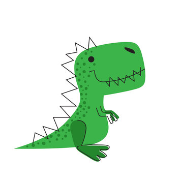 Cute dinosaur. Dino drawn vector for kids fashion