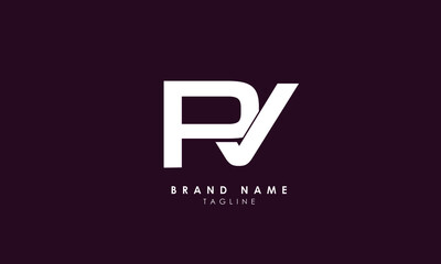 Alphabet letters Initials Monogram logo PV, VP, P and V