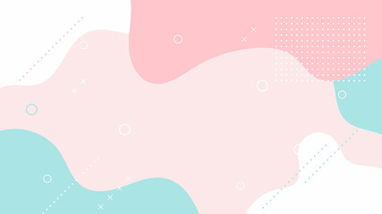 Beautiful pastel social media banner template with minimal abstract organic shapes composition in trendy contemporary collage style 