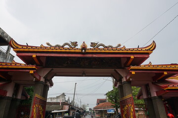 Jepara, 09.12.20; The gate of Hian Thian Siang Tee Temple, a place of worship for followers of the Confucian religion in Jepara, Indonesia