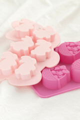 Easter cake molds pink color, chocolate silicone molds