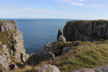 Fototapeta na wymiar cliffs near sea in wales