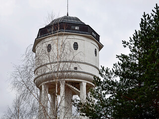 built in 1925, the water supply tower, also known as the water tower, in the city of Białystok in Podlasie, Poland