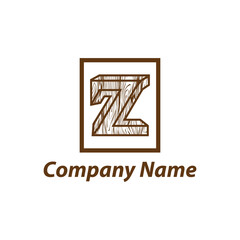 Abstract letter Z logo design template with wooden texture,home,Logo design,Vector illustration,concept wood, sign,symbol,icon,Interesting design template for your company logo