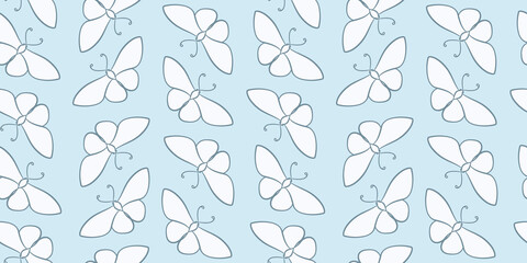 Butterfly seamless repeat background, vector butterfly