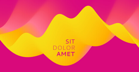 3D wavy background. Dynamic effect. Vector illustration.