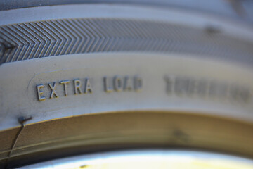 EXTRA LOAD writing on new tire side wall