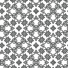 Geometric vector pattern with triangular elements. Seamless abstract ornament for wallpapers and backgrounds. Black and white colors. 