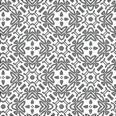 Geometric vector pattern with triangular elements. Seamless abstract ornament for wallpapers and backgrounds. Black and white colors. 