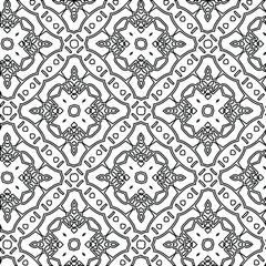 Geometric vector pattern with triangular elements. Seamless abstract ornament for wallpapers and backgrounds. Black and white colors. 