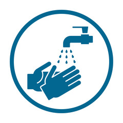 Please wash your hands circle sign, Vector design illustration