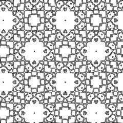  Geometric vector pattern with triangular elements. Seamless abstract ornament for wallpapers and backgrounds. Black and white colors. 