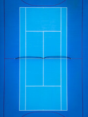 Blue Tennis court from above