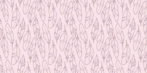 Feather seamless repeat pattern vector background