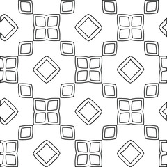 Geometric vector pattern with triangular elements. Seamless abstract ornament for wallpapers and backgrounds. Black and white colors.
