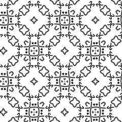 Geometric vector pattern with triangular elements. Seamless abstract ornament for wallpapers and backgrounds. Black and white colors.
