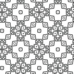 Geometric vector pattern with triangular elements. Seamless abstract ornament for wallpapers and backgrounds. Black and white colors.

