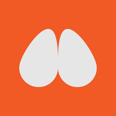 Lung flat icon. Simple style internal organ symbol. Human anatomy. Logo design element. T-shirt printing.  Vector for sticker.