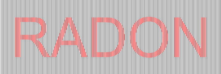 Radon Text concept illustration with crossed lines