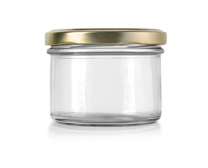 empty glass jar isolated