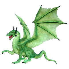 Obraz premium 3D Rendering Fairy Tale Dragon on White