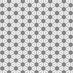 シンプルな和風パターン　桜　白黒